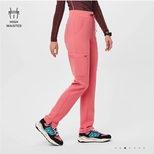 High Waisted Yola Skinny Scrub pants coral terracotta size xxsmall